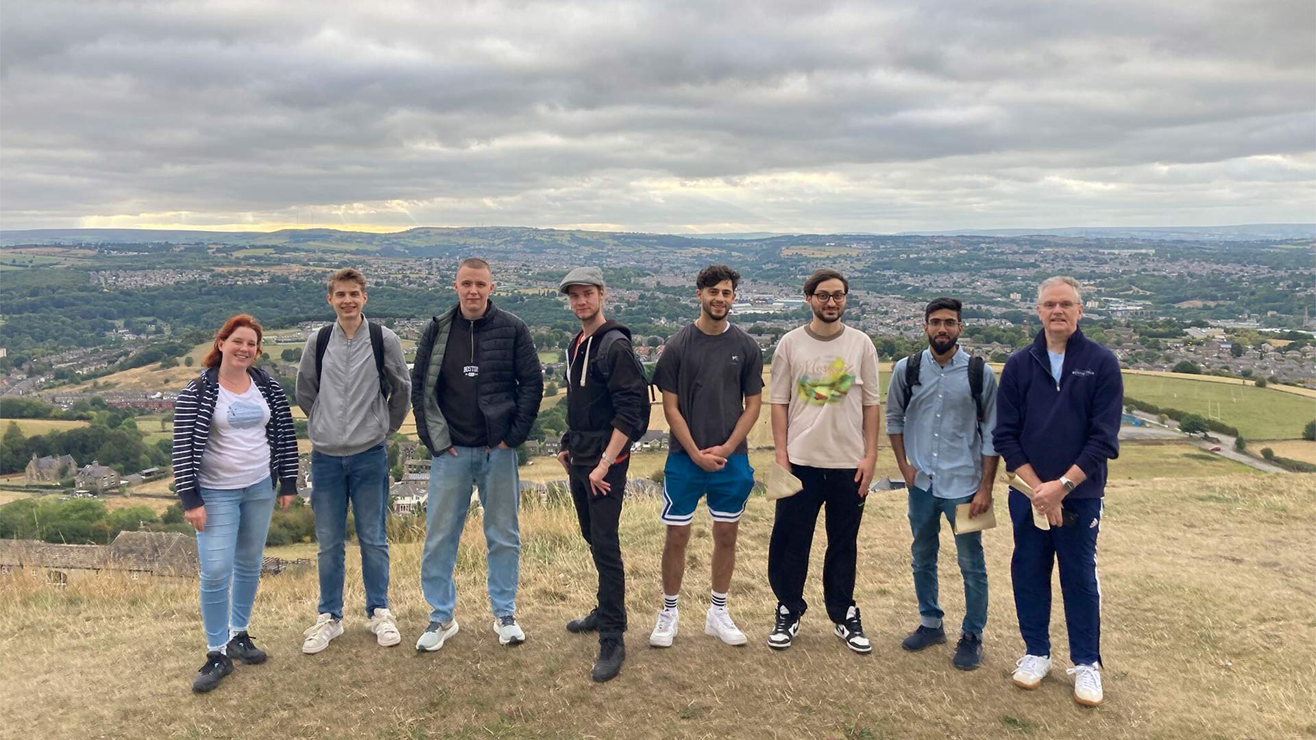 Exchange students exploring the sights in Huddersfield