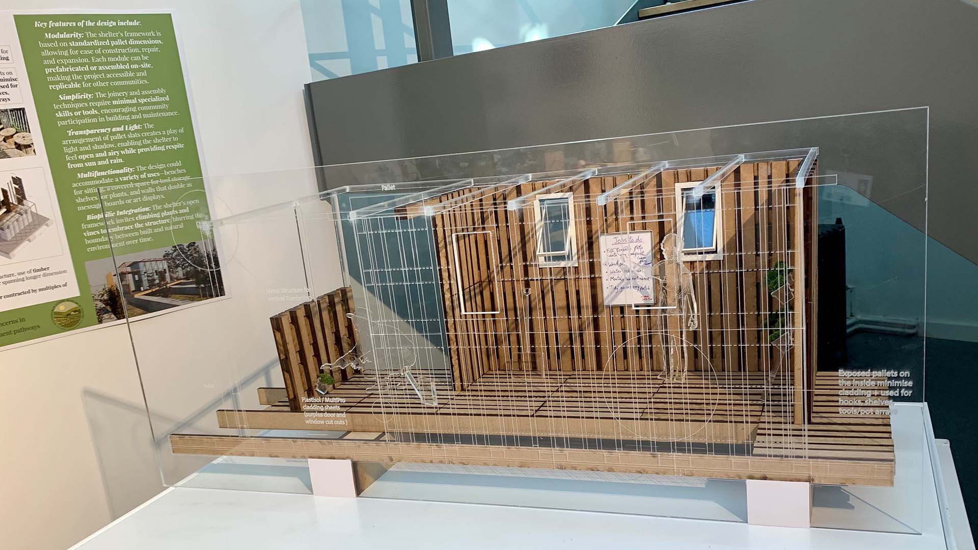 A mock up model of a sustainable shelter
