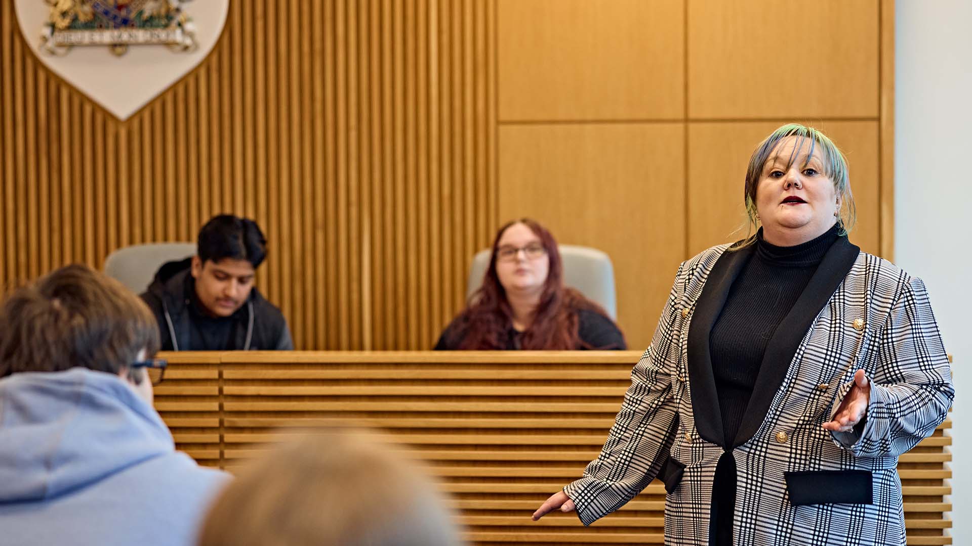 Natalie Gorton speaks to sudents