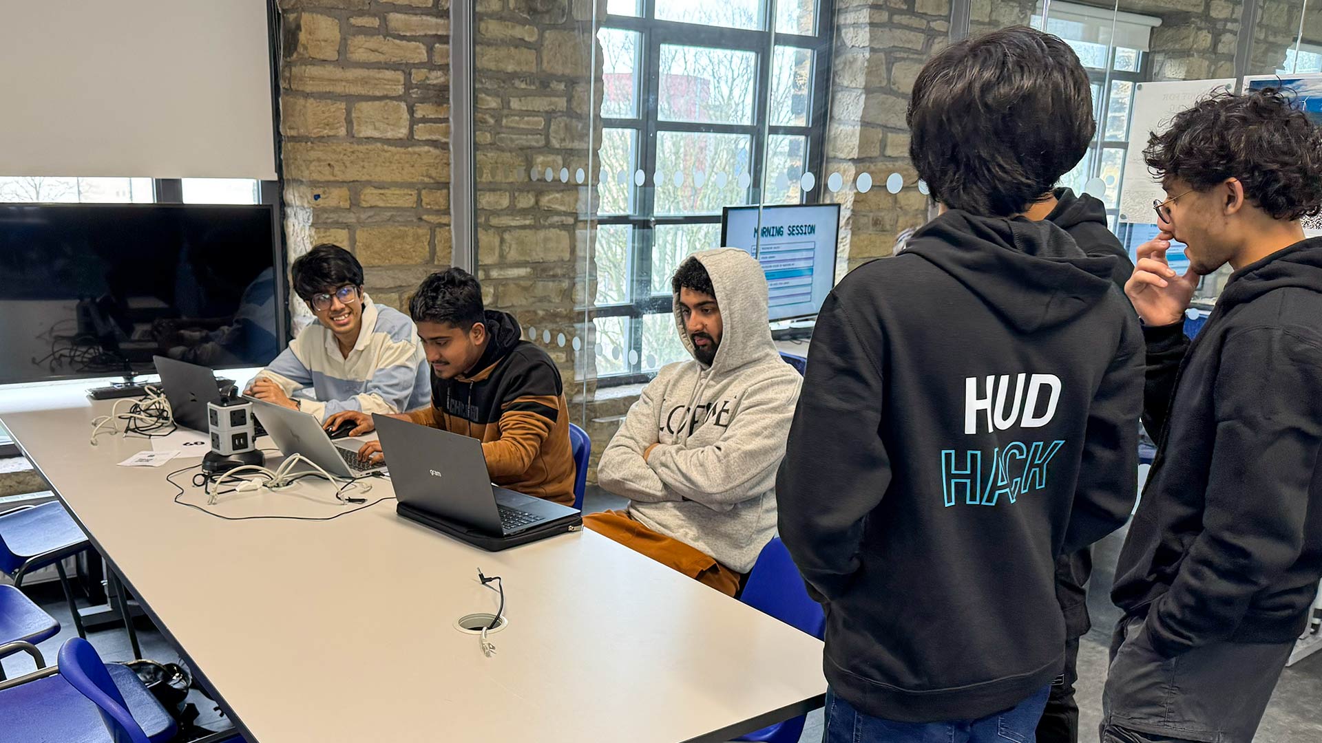 Students at a computer