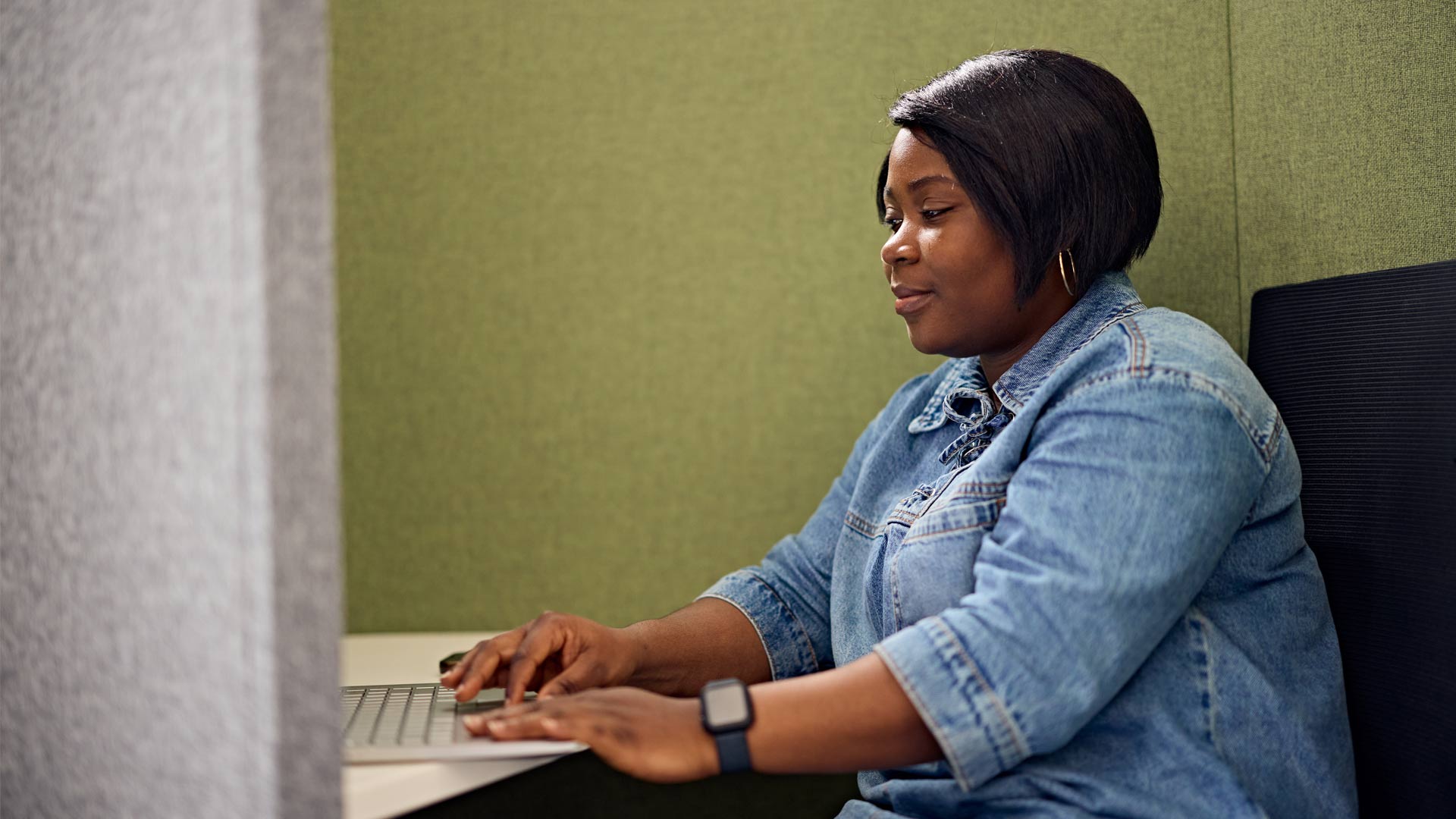 Student working online on laptop in dedicated Doctoral College study spaces