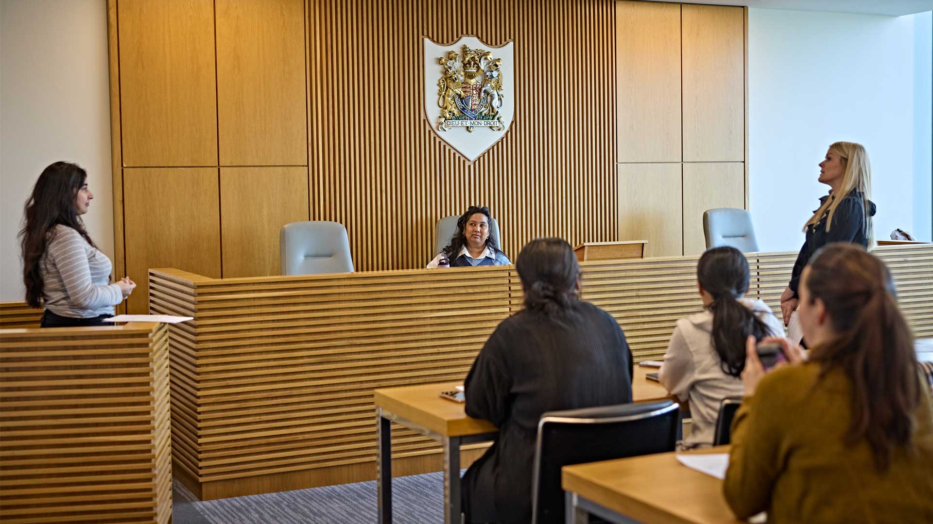 Students imitating an in court session