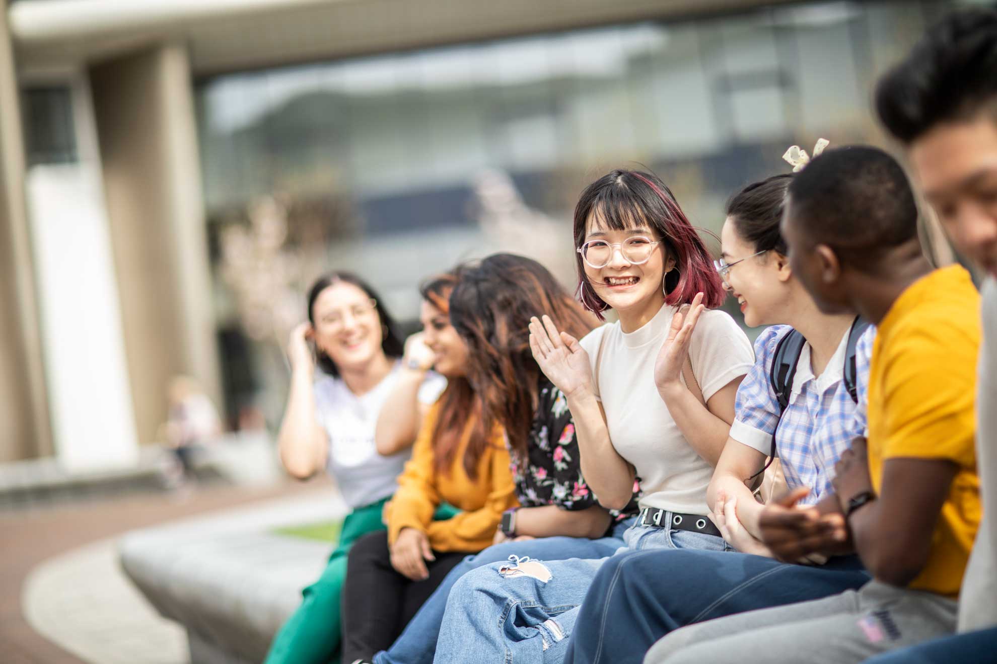 students laughing