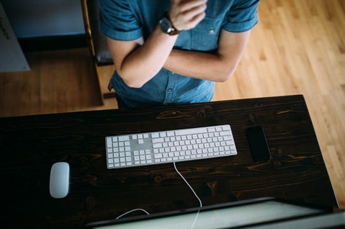 a student working