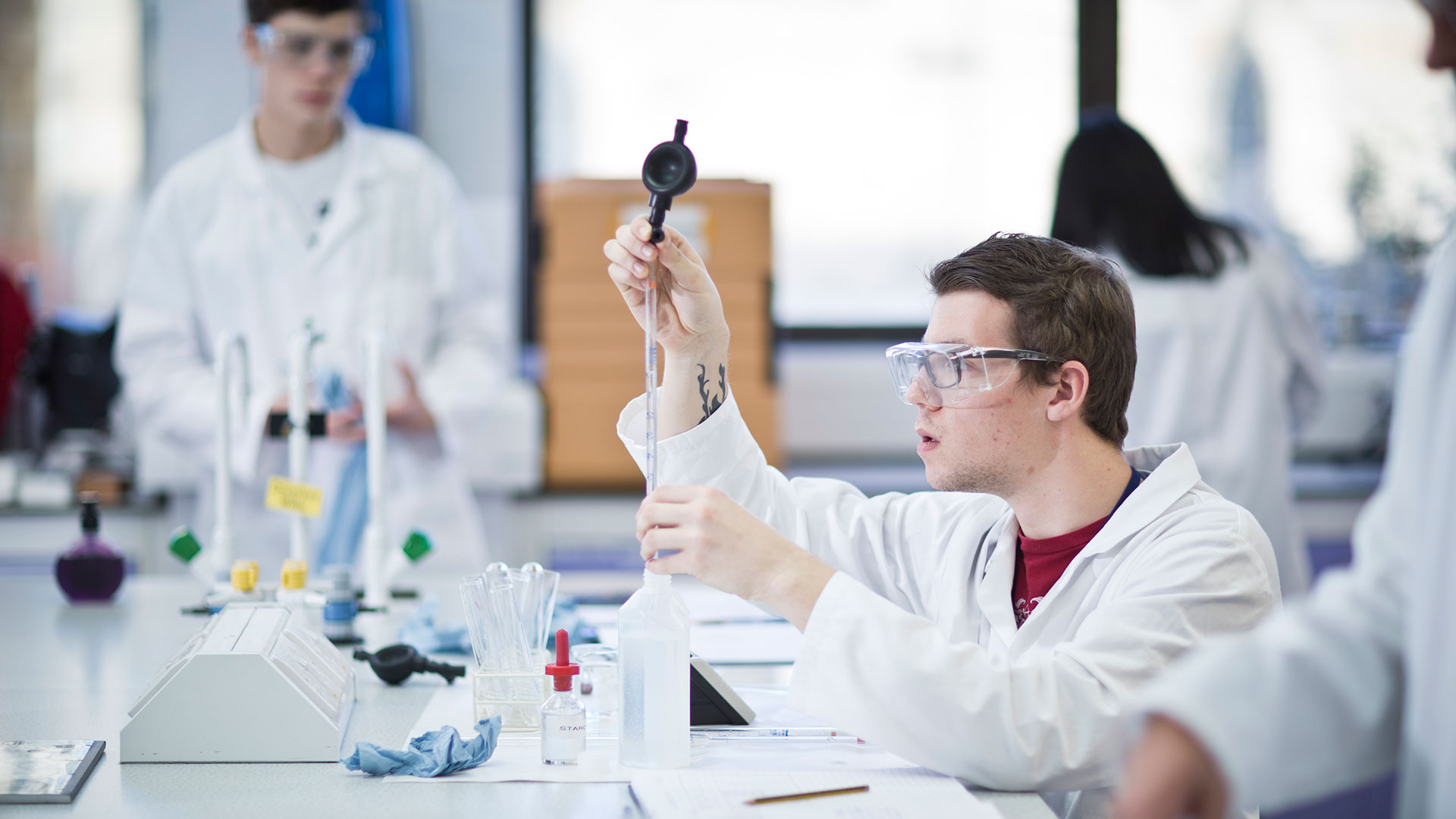 Science student in lab