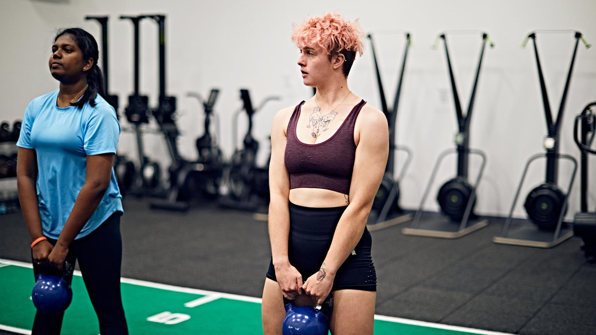 A student at a gym class