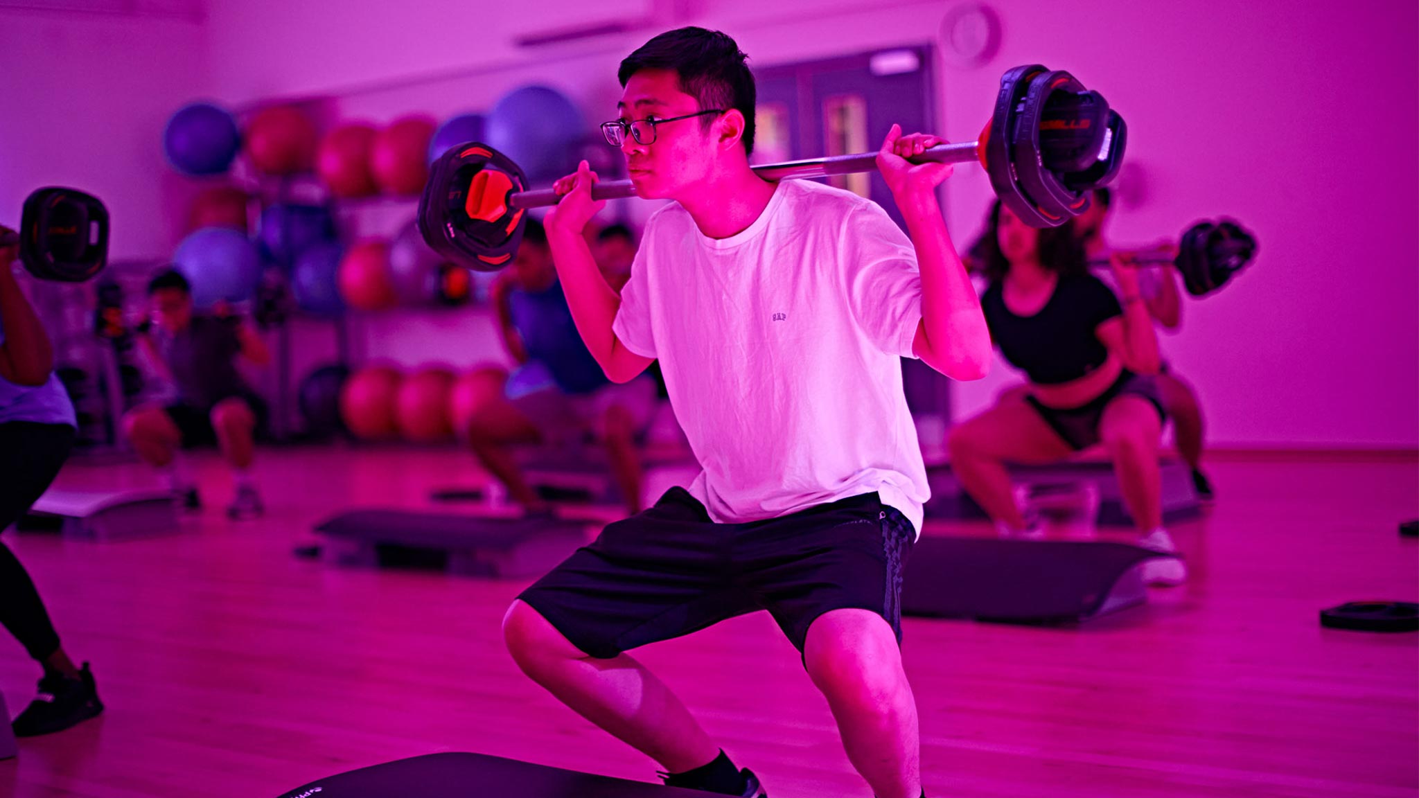 A student at a gym class
