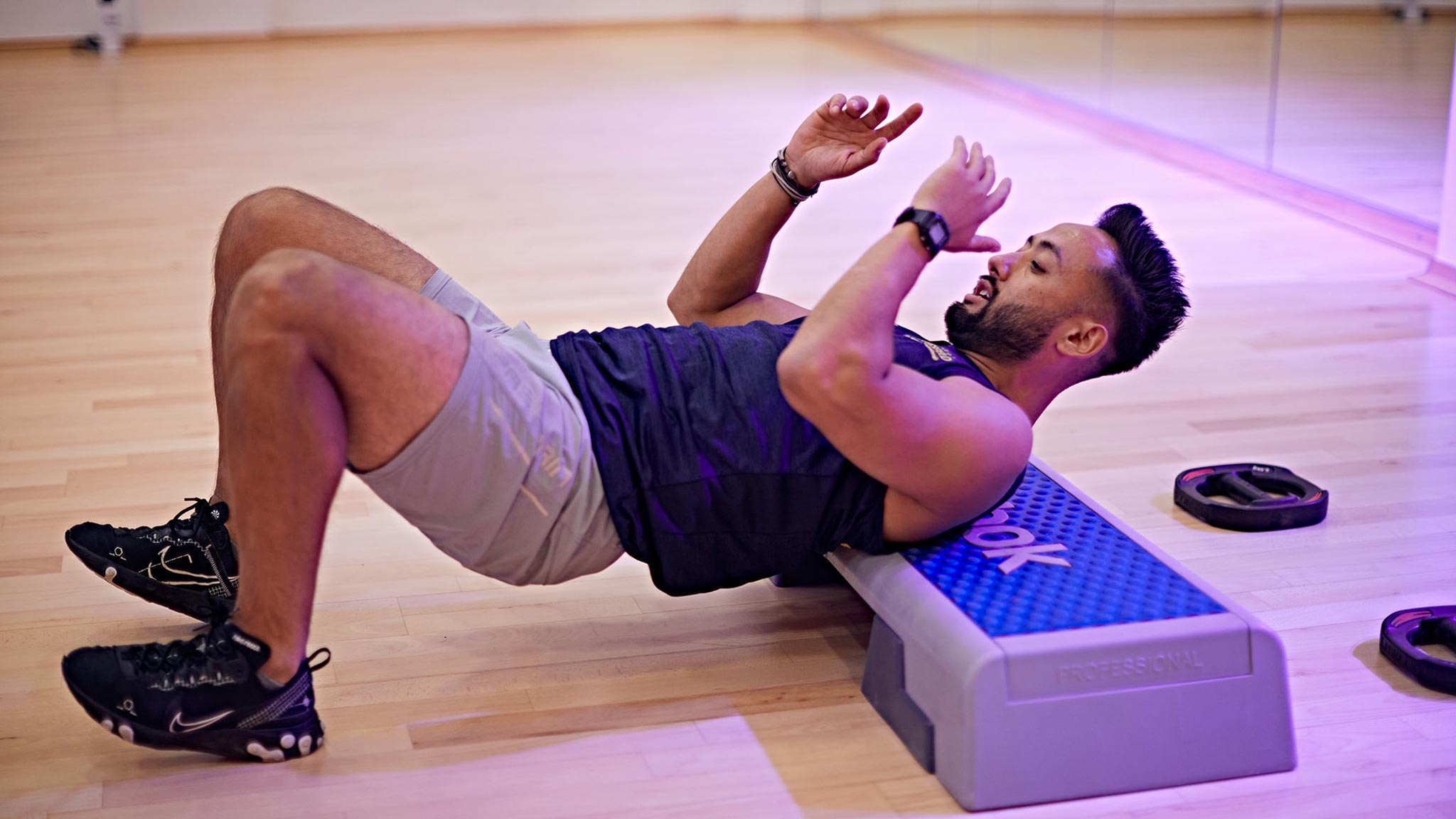 A student at a gym class