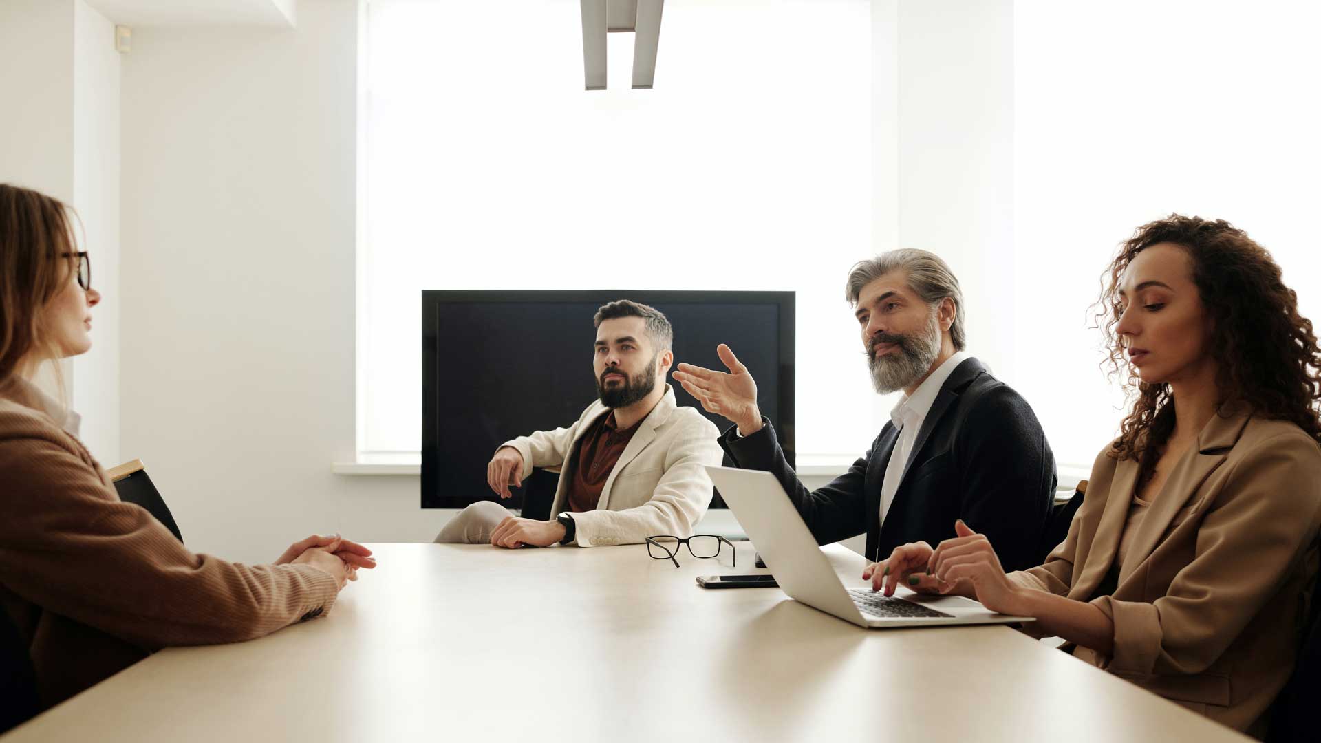 stock image of an interview panel