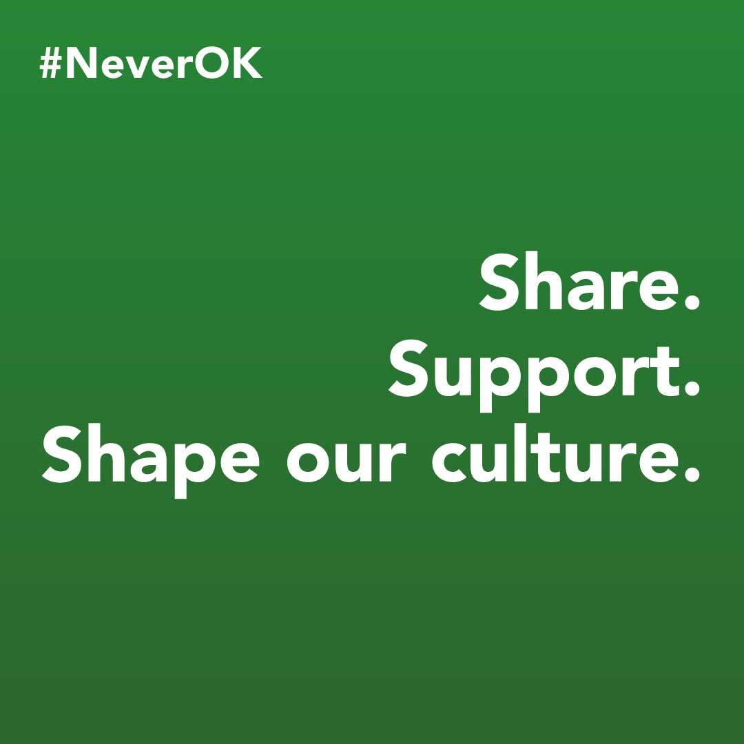 Green and white logo with the words: Share. Support. Shape our culture.