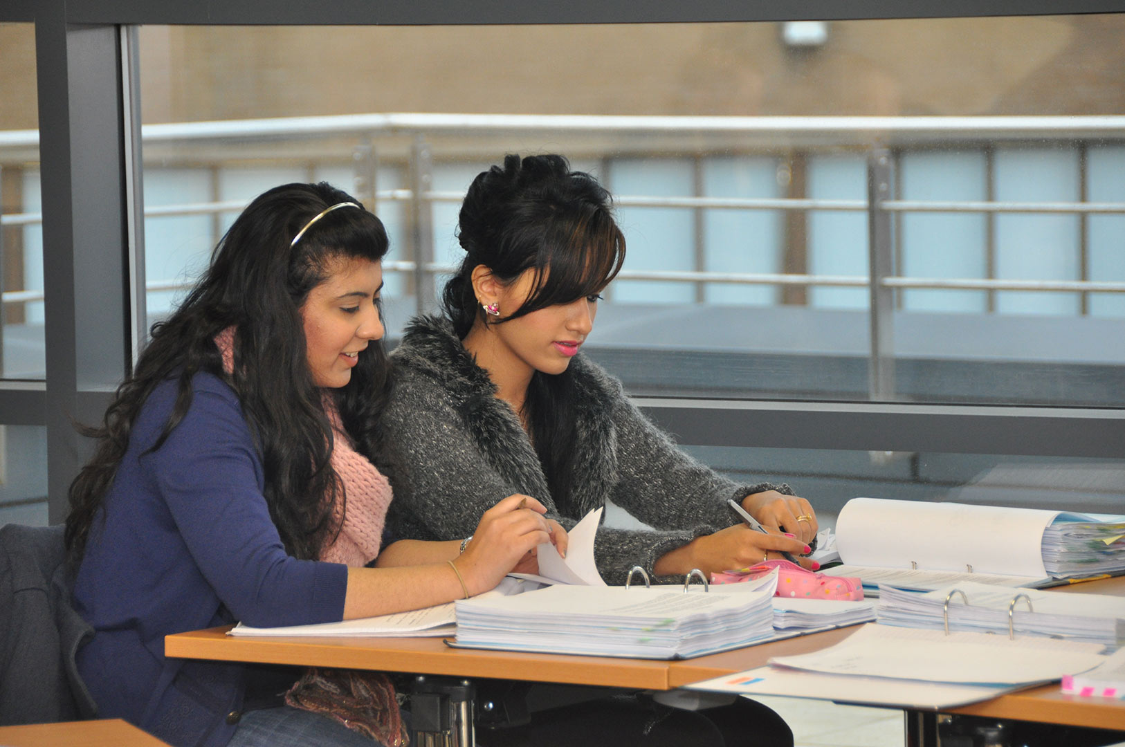 International Business students studying together