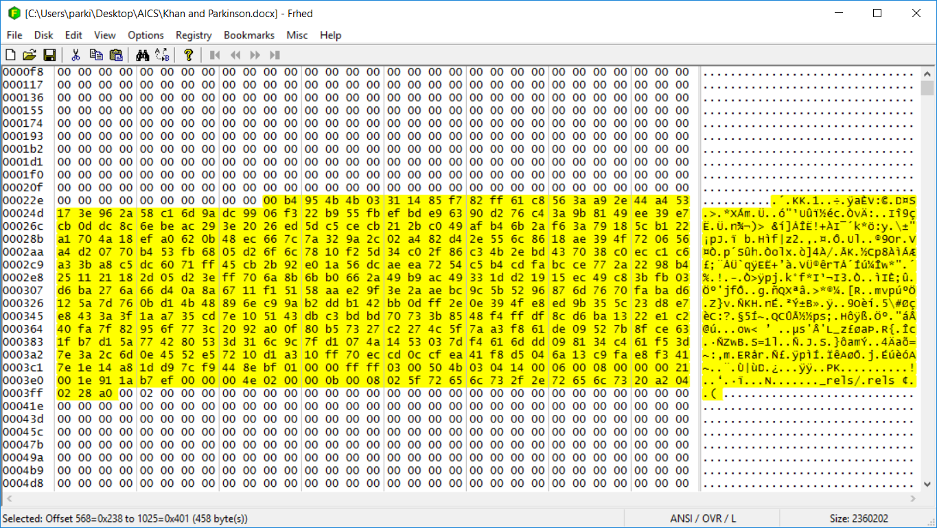 Image of a computer output