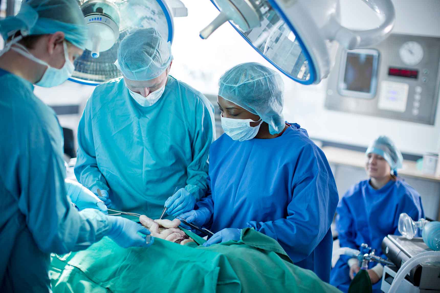 Students practice in one of the School's simulation wards.